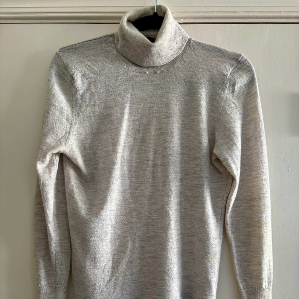 Saks Fifth Avenue Cashmere Heather Gray Turtleneck Sweater